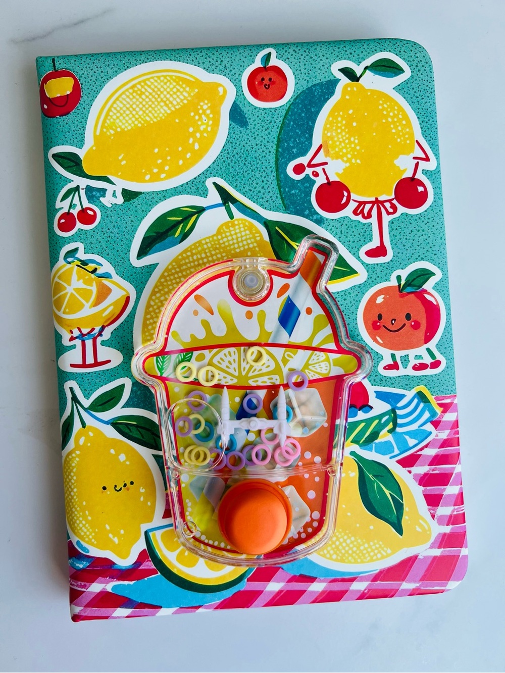 2/$30 Lemon Print Notebook/Journal with Water Game - Brand New
